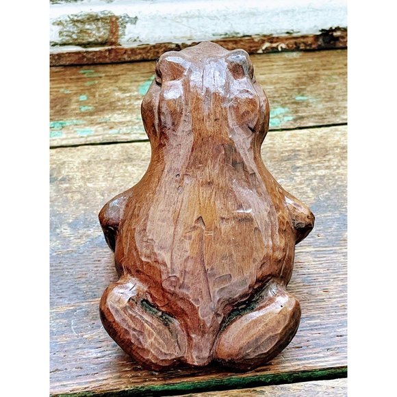 Vintage Carved Resin Frog/Toad artist Signed - Picture 7 of 8